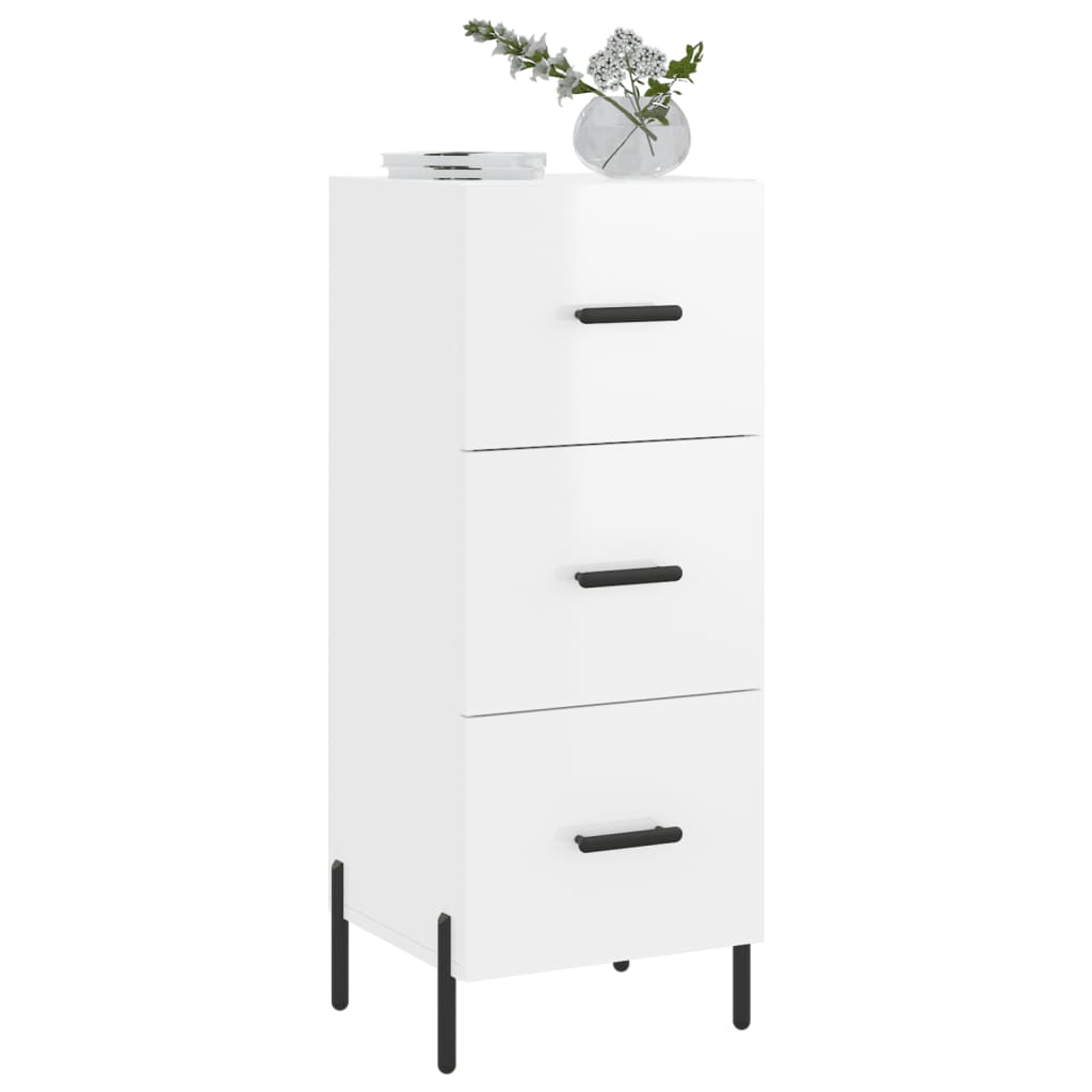 Dressoir 34,5x34x90 cm bewerkt hout hoogglans wit is nu te koop bij PeponiXL, paradijselijk wonen!