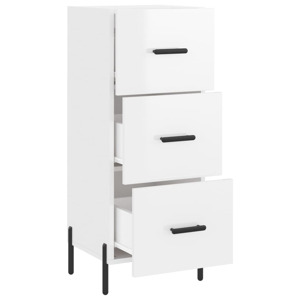 Dressoir 34,5x34x90 cm bewerkt hout hoogglans wit is nu te koop bij PeponiXL, paradijselijk wonen!