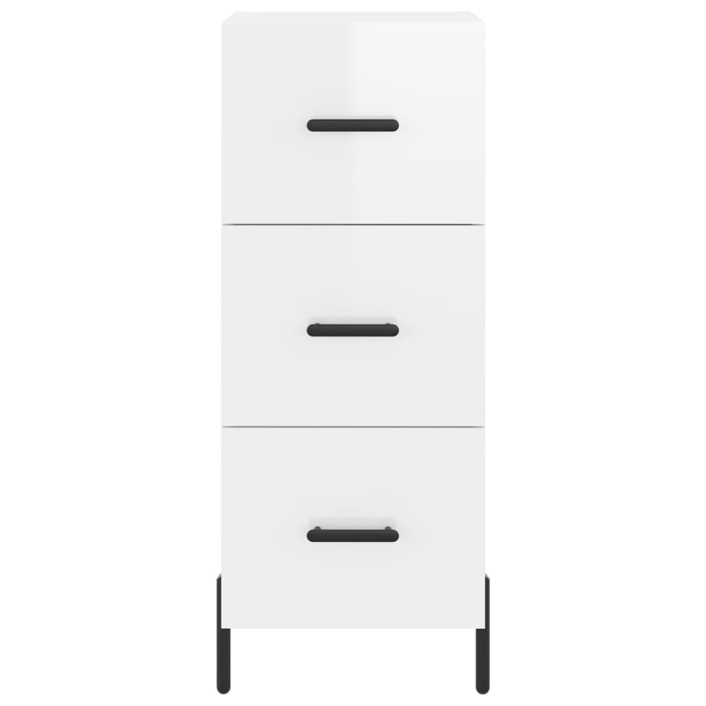 Dressoir 34,5x34x90 cm bewerkt hout hoogglans wit is nu te koop bij PeponiXL, paradijselijk wonen!