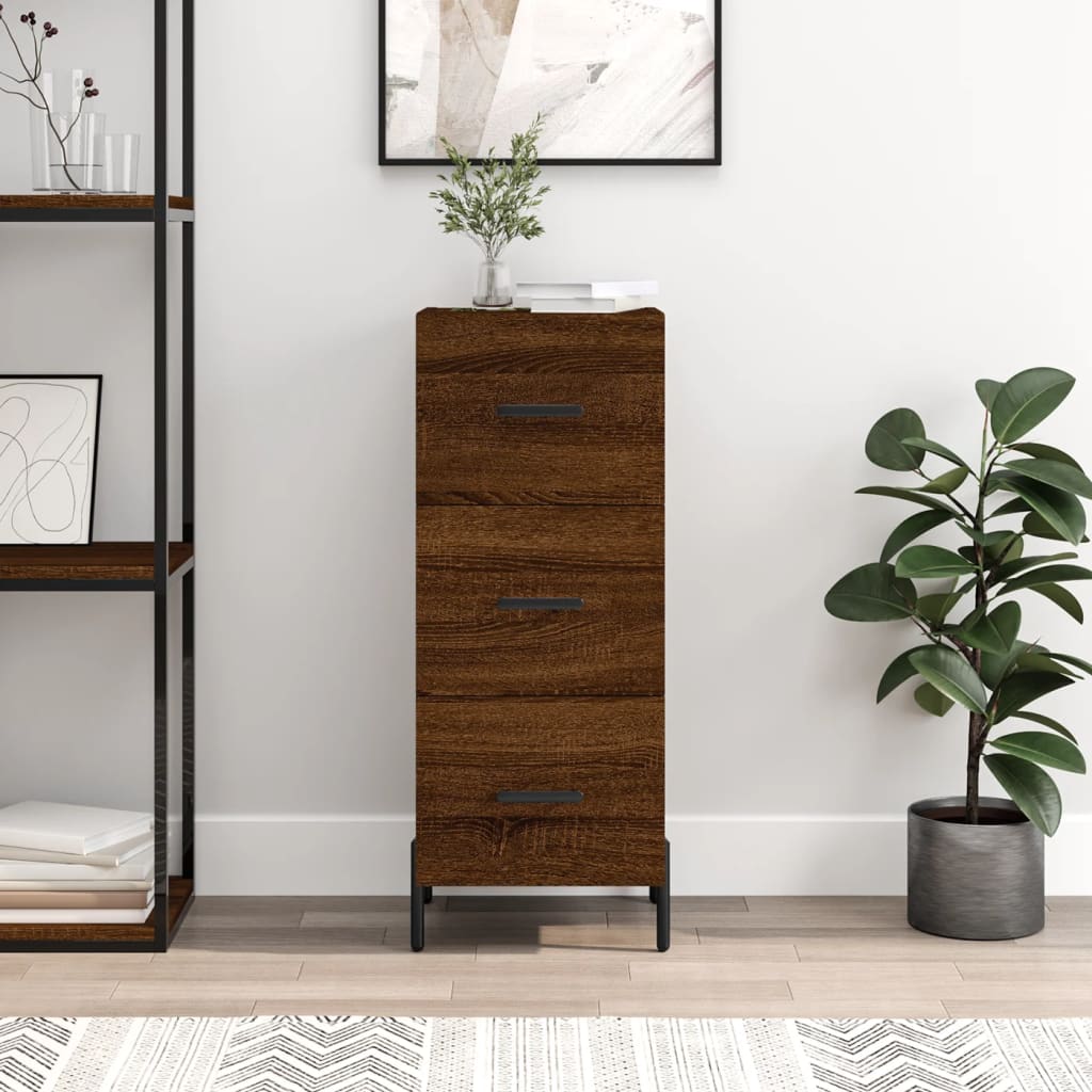 Dressoir 34,5x34x90 cm bewerkt hout bruin eikenkleur is nu te koop bij PeponiXL, paradijselijk wonen!