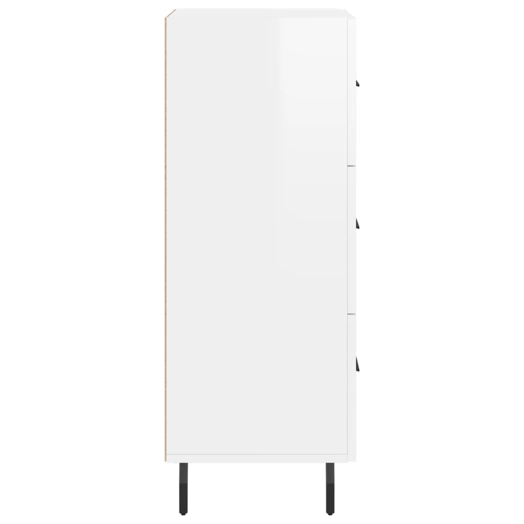 Dressoir 34,5x34x90 cm bewerkt hout hoogglans wit is nu te koop bij PeponiXL, paradijselijk wonen!