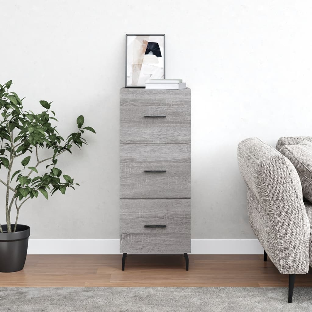 Dressoir 34,5x34x90 cm bewerkt hout grijs sonoma eikenkleurig is nu te koop bij PeponiXL, paradijselijk wonen!