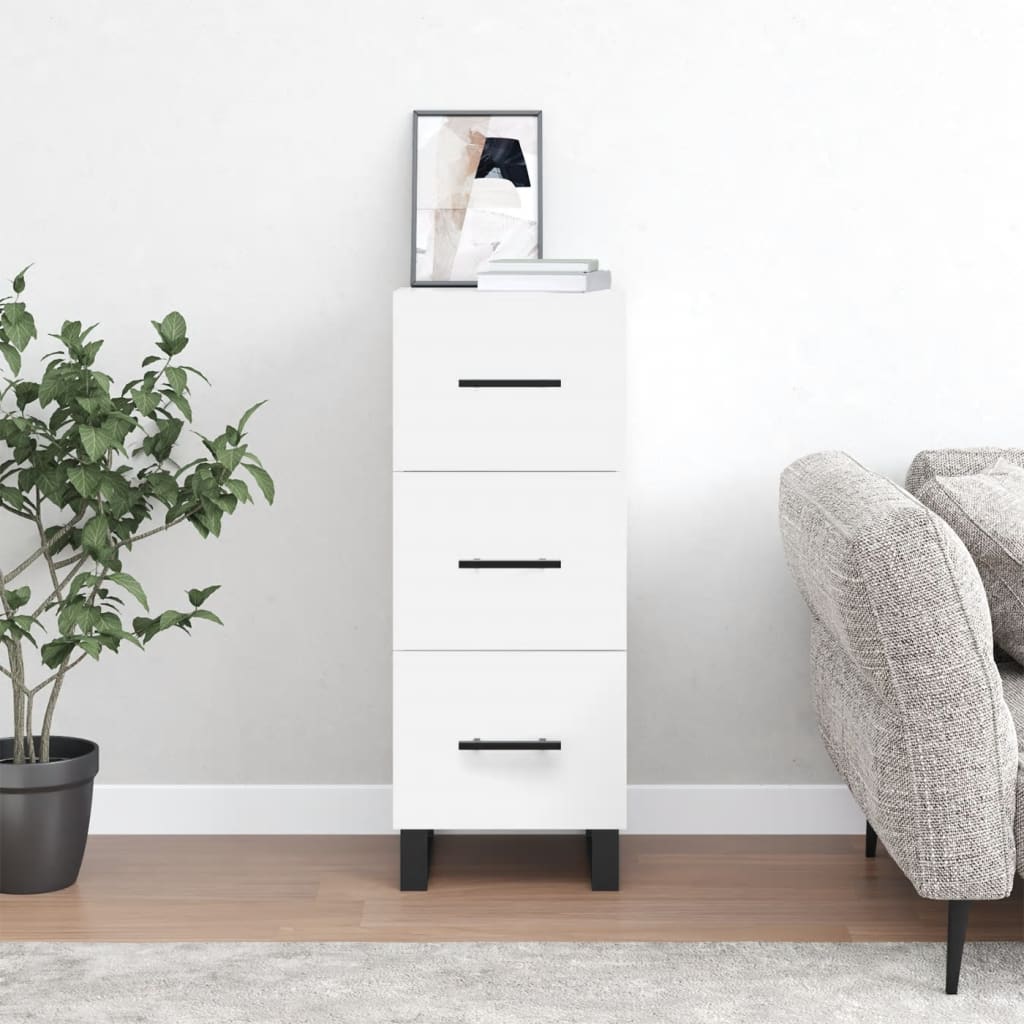 Dressoir 34,5x34x90 cm bewerkt hout wit is nu te koop bij PeponiXL, paradijselijk wonen!