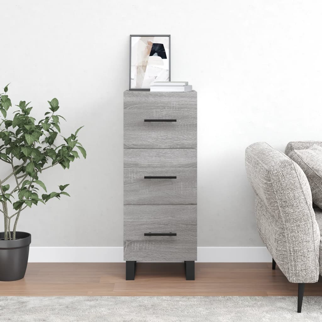 Dressoir 34,5x34x90 cm bewerkt hout grijs sonoma eikenkleurig is nu te koop bij PeponiXL, paradijselijk wonen!