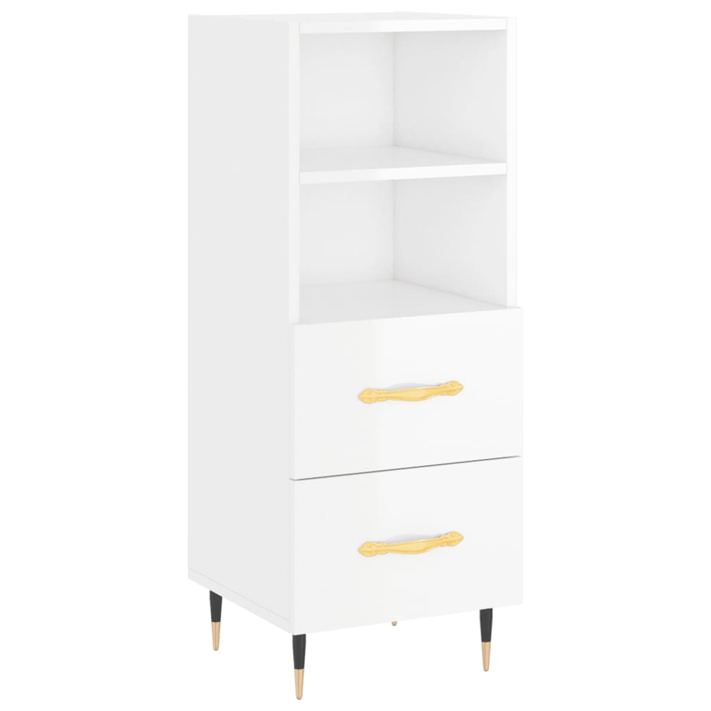 Dressoir 34,5x34x90 cm bewerkt hout hoogglans wit is nu te koop bij PeponiXL, paradijselijk wonen!