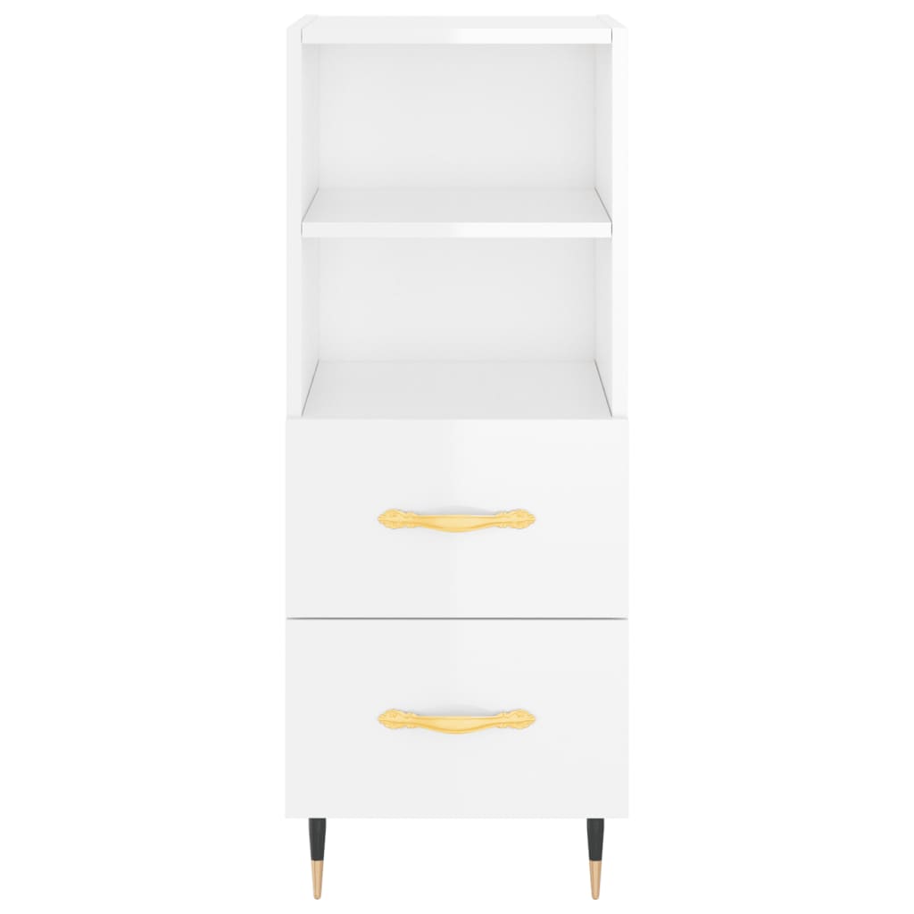Dressoir 34,5x34x90 cm bewerkt hout hoogglans wit is nu te koop bij PeponiXL, paradijselijk wonen!