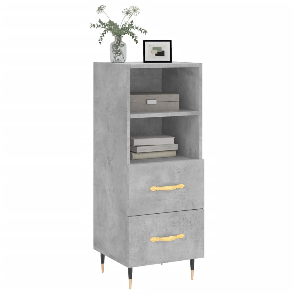 Dressoir 34,5x34x90 cm bewerkt hout betongrijs is nu te koop bij PeponiXL, paradijselijk wonen!