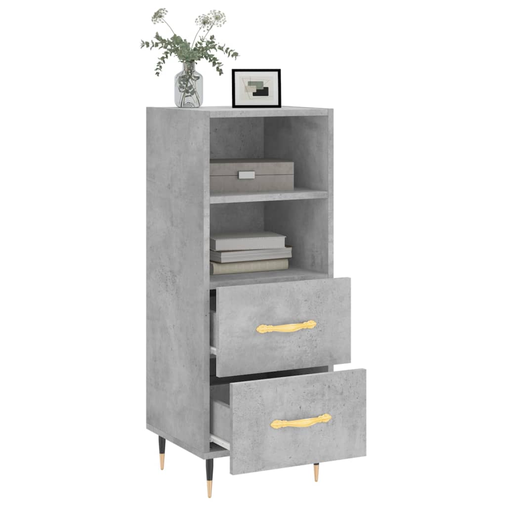 Dressoir 34,5x34x90 cm bewerkt hout betongrijs is nu te koop bij PeponiXL, paradijselijk wonen!