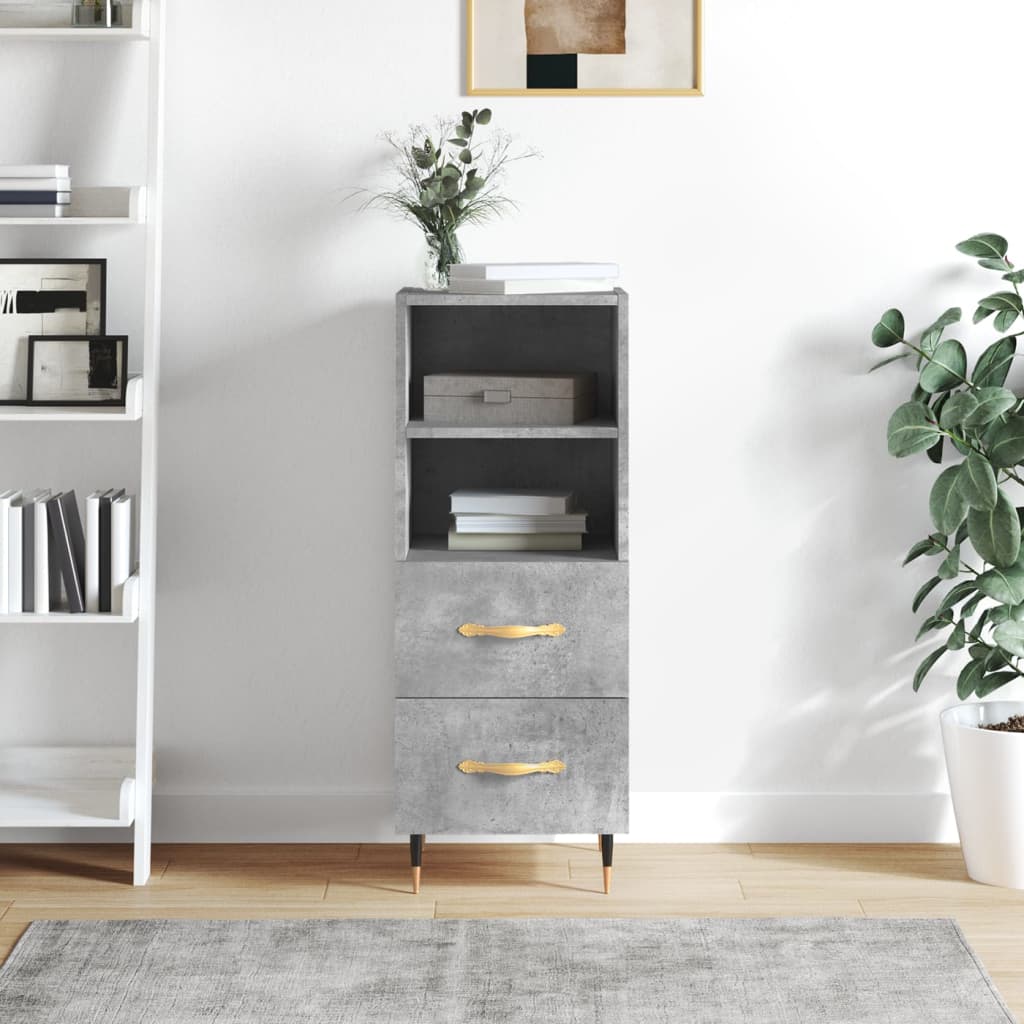 Dressoir 34,5x34x90 cm bewerkt hout betongrijs is nu te koop bij PeponiXL, paradijselijk wonen!