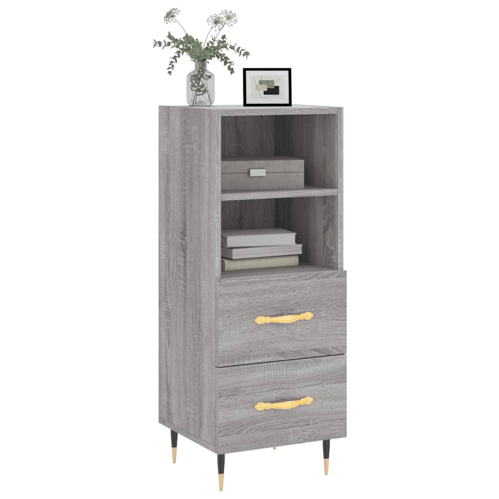 Dressoir 34,5x34x90 cm bewerkt hout grijs sonoma eikenkleurig is nu te koop bij PeponiXL, paradijselijk wonen!