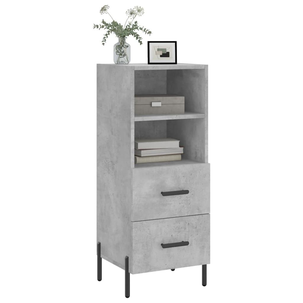 Dressoir 34,5x34x90 cm bewerkt hout betongrijs is nu te koop bij PeponiXL, paradijselijk wonen!