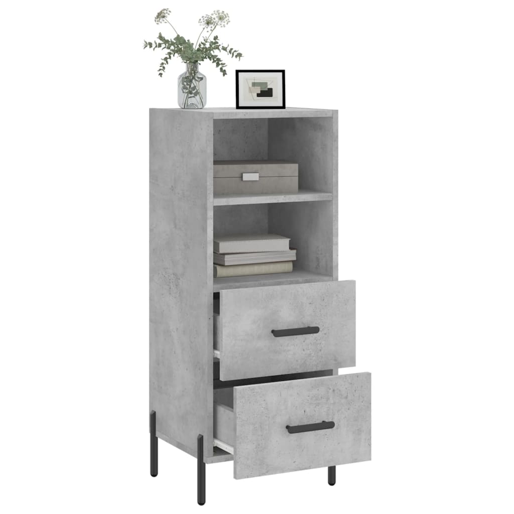 Dressoir 34,5x34x90 cm bewerkt hout betongrijs is nu te koop bij PeponiXL, paradijselijk wonen!