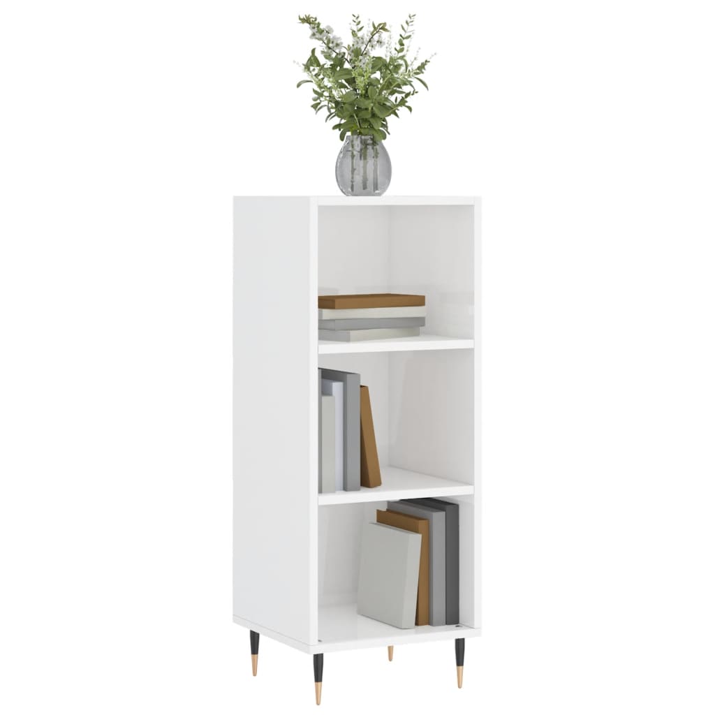 Dressoir 34,5x32,5x90 cm bewerkt hout hoogglans wit is nu te koop bij PeponiXL, paradijselijk wonen!