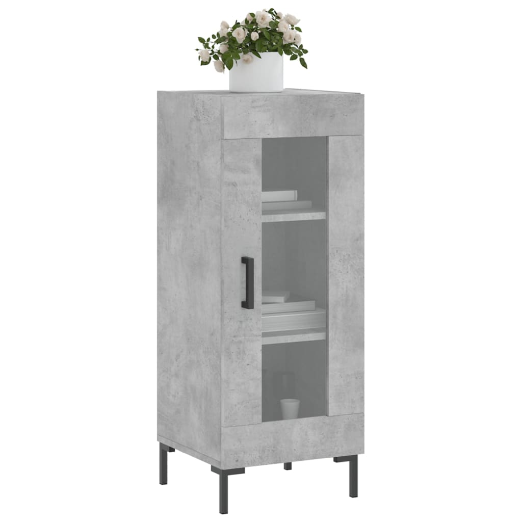Dressoir 34,5x34x90 cm bewerkt hout betongrijs is nu te koop bij PeponiXL, paradijselijk wonen!