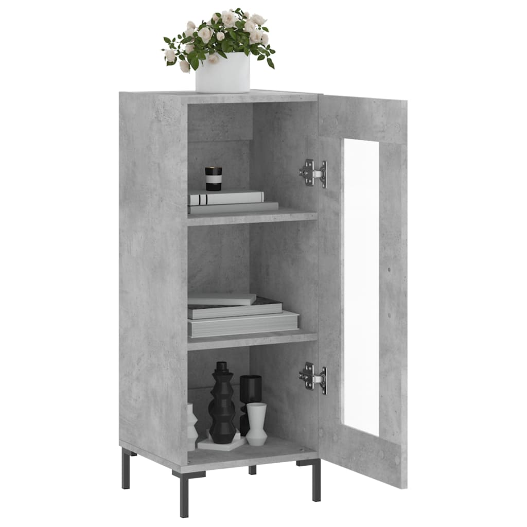Dressoir 34,5x34x90 cm bewerkt hout betongrijs is nu te koop bij PeponiXL, paradijselijk wonen!