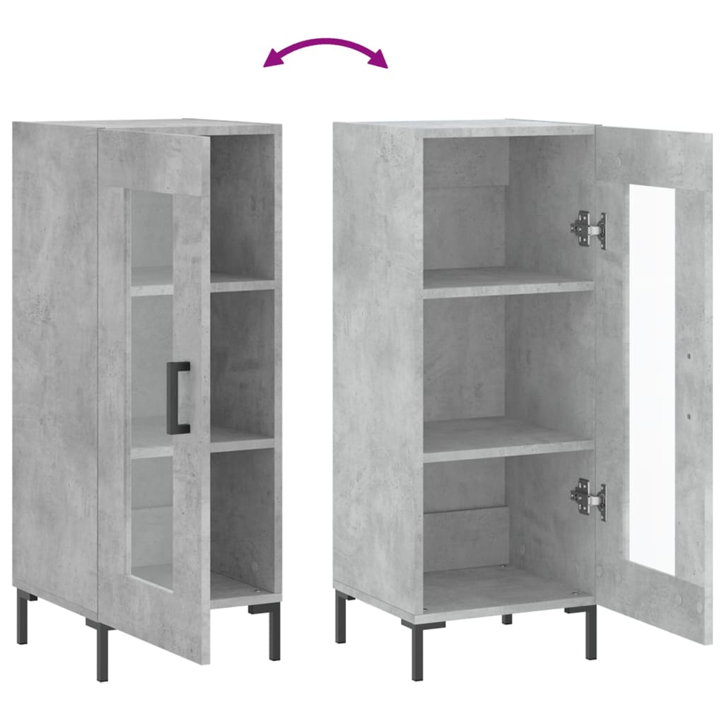 Dressoir 34,5x34x90 cm bewerkt hout betongrijs is nu te koop bij PeponiXL, paradijselijk wonen!