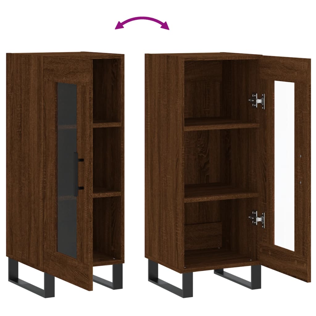 Dressoir 34,5x34x90 cm bewerkt hout bruin eikenkleur is nu te koop bij PeponiXL, paradijselijk wonen!