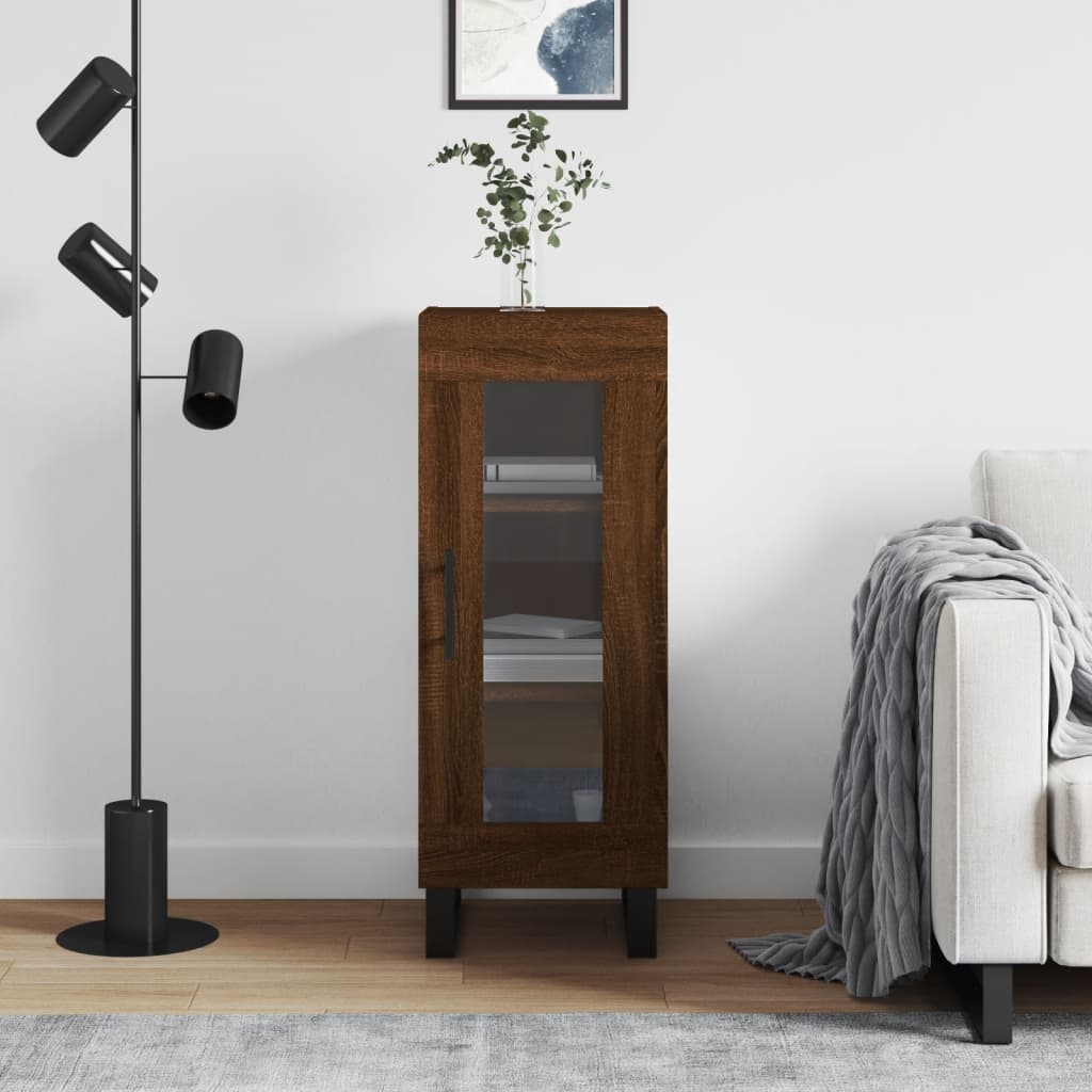 Dressoir 34,5x34x90 cm bewerkt hout bruin eikenkleur is nu te koop bij PeponiXL, paradijselijk wonen!