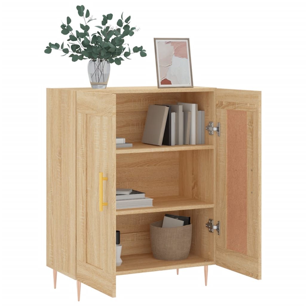 Dressoir 69,5x34x90 cm bewerkt hout sonoma eikenkleurig is nu te koop bij PeponiXL, paradijselijk wonen!