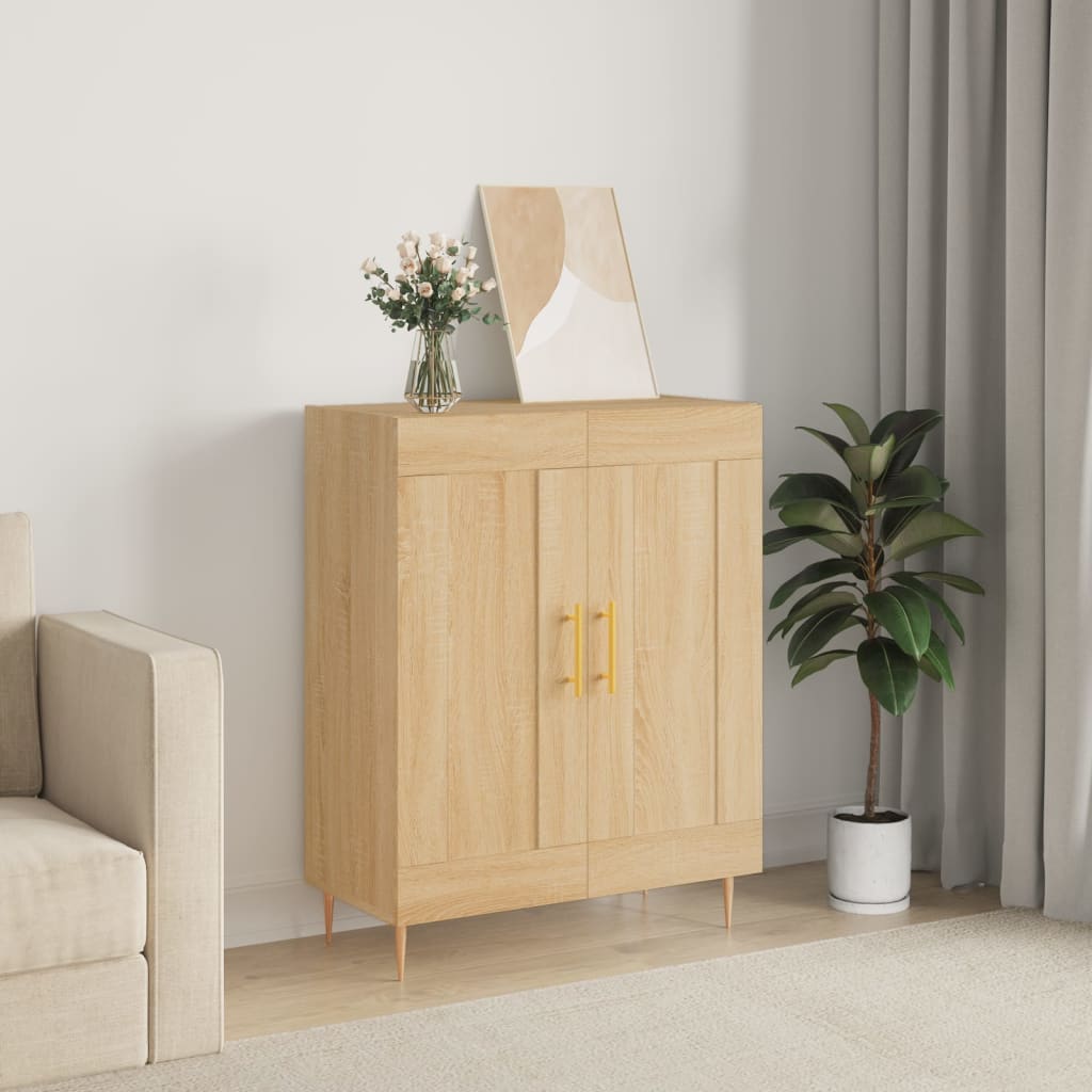 Dressoir 69,5x34x90 cm bewerkt hout sonoma eikenkleurig is nu te koop bij PeponiXL, paradijselijk wonen!