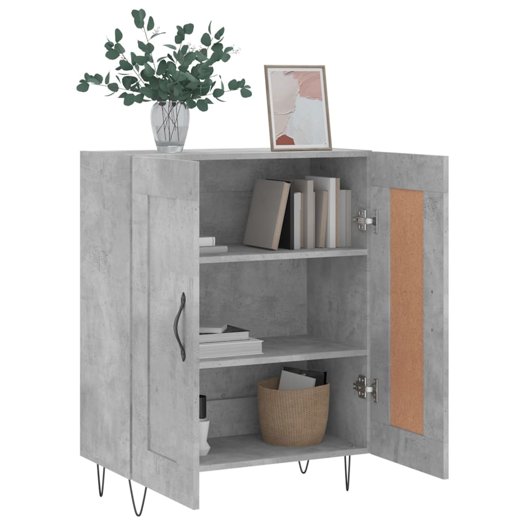 Dressoir 69,5x34x90 cm bewerkt hout betongrijs is nu te koop bij PeponiXL, paradijselijk wonen!