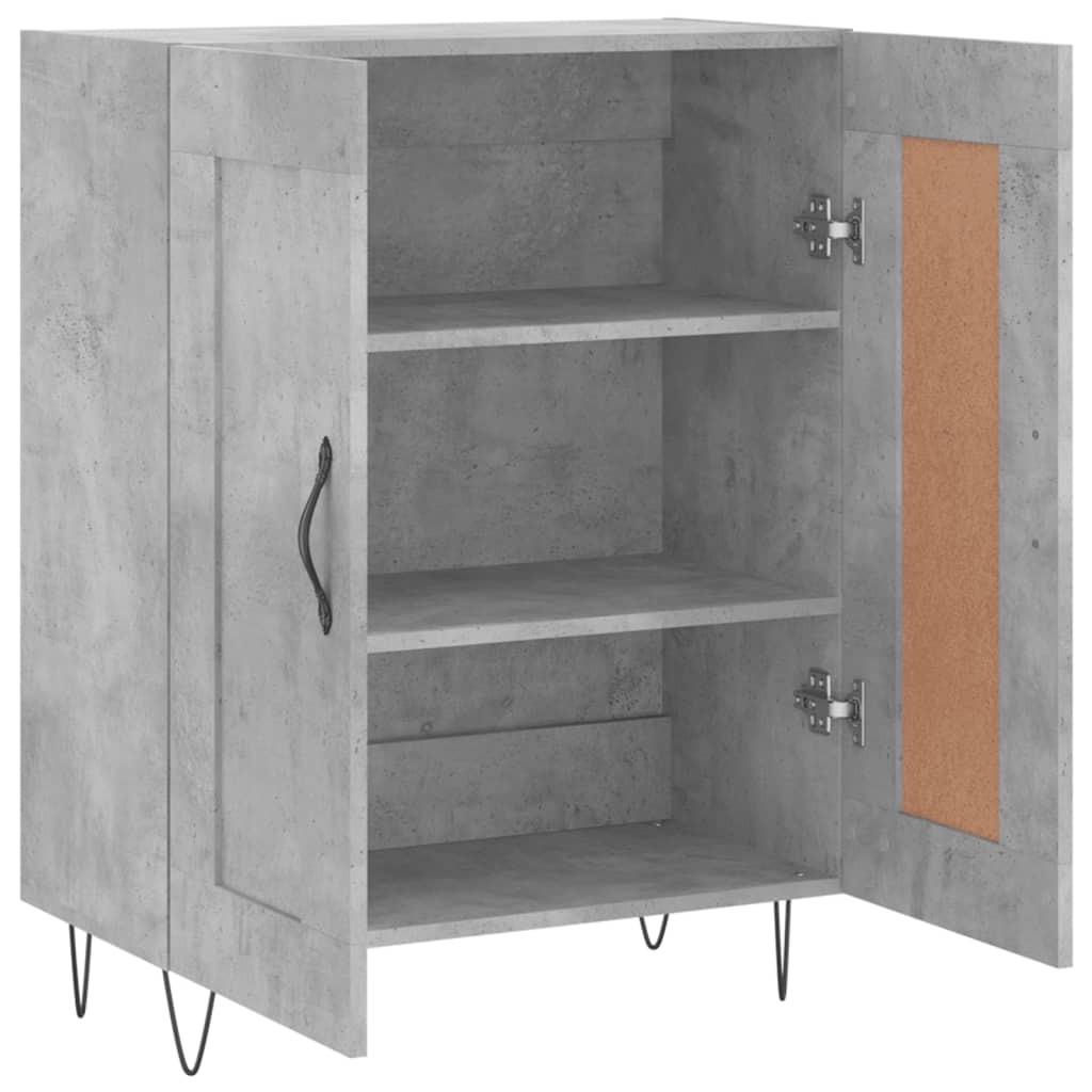 Dressoir 69,5x34x90 cm bewerkt hout betongrijs is nu te koop bij PeponiXL, paradijselijk wonen!