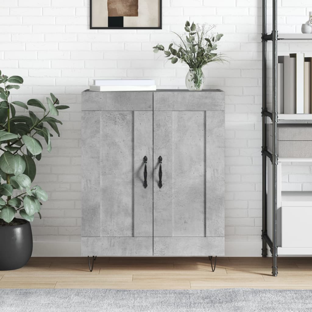 Dressoir 69,5x34x90 cm bewerkt hout betongrijs is nu te koop bij PeponiXL, paradijselijk wonen!