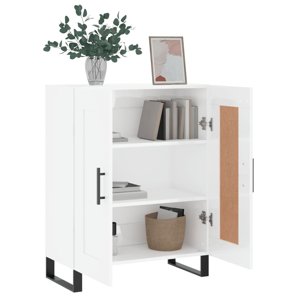 Dressoir 69,5x34x90 cm bewerkt hout hoogglans wit is nu te koop bij PeponiXL, paradijselijk wonen!