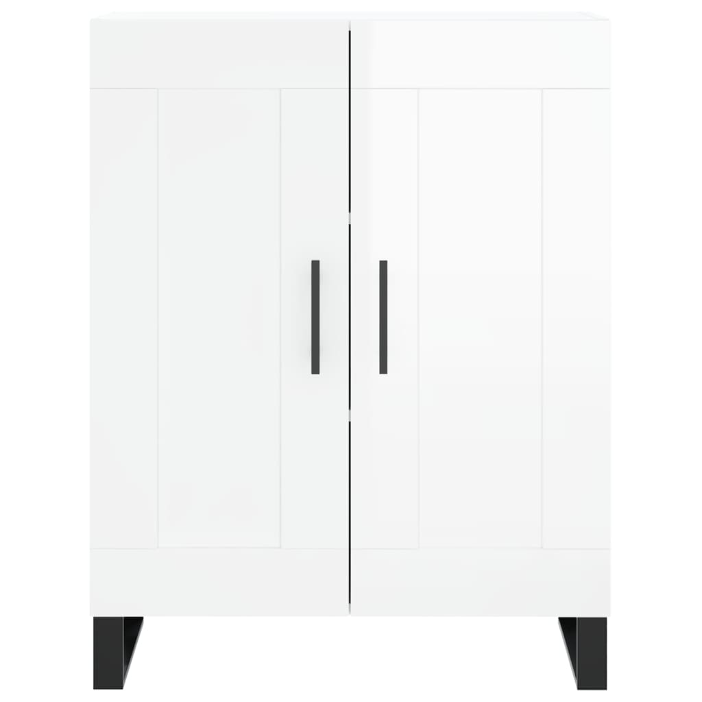 Dressoir 69,5x34x90 cm bewerkt hout hoogglans wit is nu te koop bij PeponiXL, paradijselijk wonen!