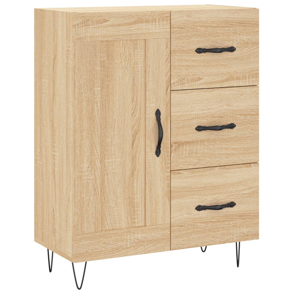 Dressoir 69,5x34x90 cm bewerkt hout sonoma eikenkleurig is nu te koop bij PeponiXL, paradijselijk wonen!