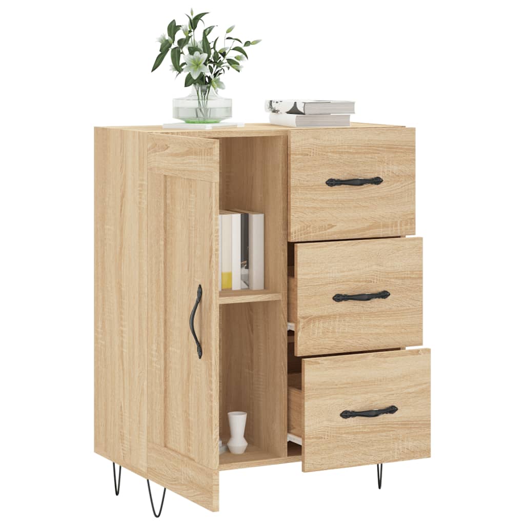 Dressoir 69,5x34x90 cm bewerkt hout sonoma eikenkleurig is nu te koop bij PeponiXL, paradijselijk wonen!
