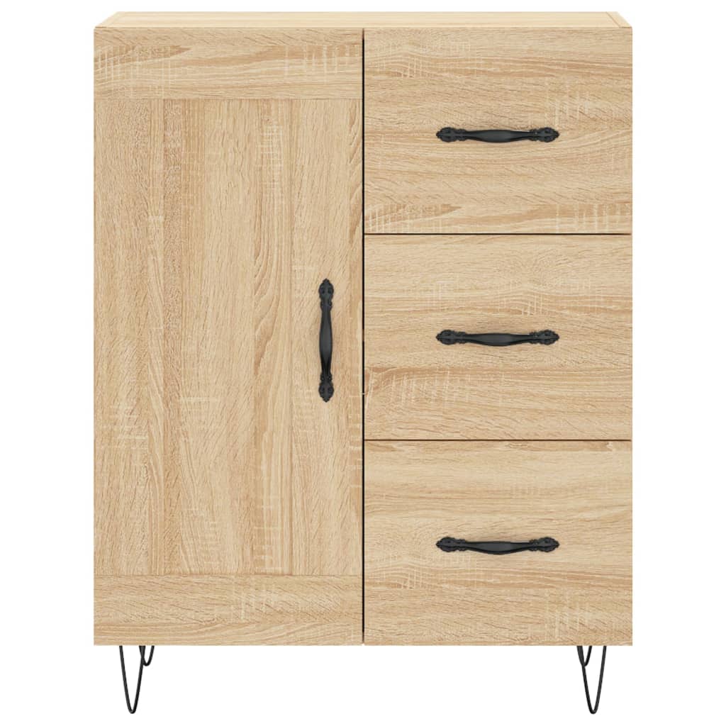 Dressoir 69,5x34x90 cm bewerkt hout sonoma eikenkleurig is nu te koop bij PeponiXL, paradijselijk wonen!