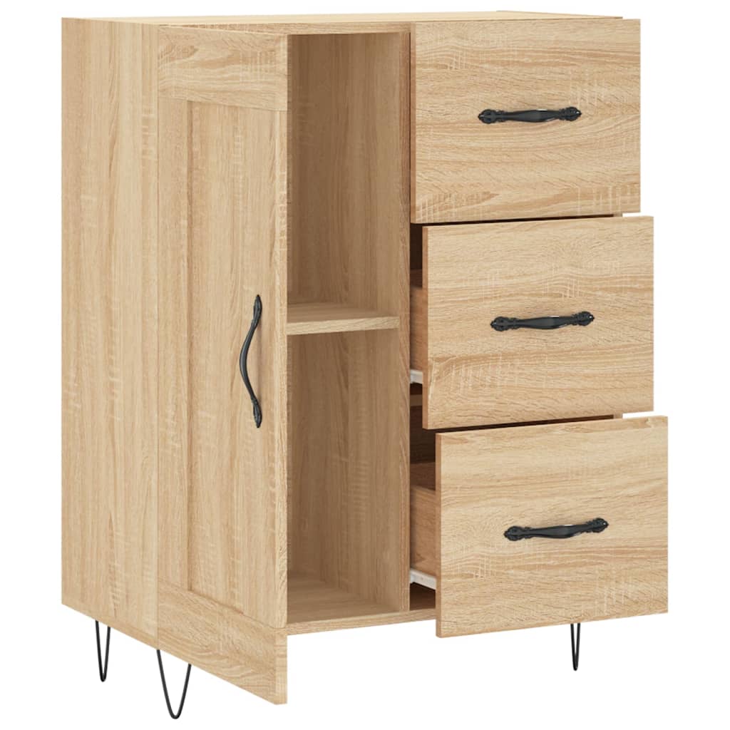 Dressoir 69,5x34x90 cm bewerkt hout sonoma eikenkleurig is nu te koop bij PeponiXL, paradijselijk wonen!