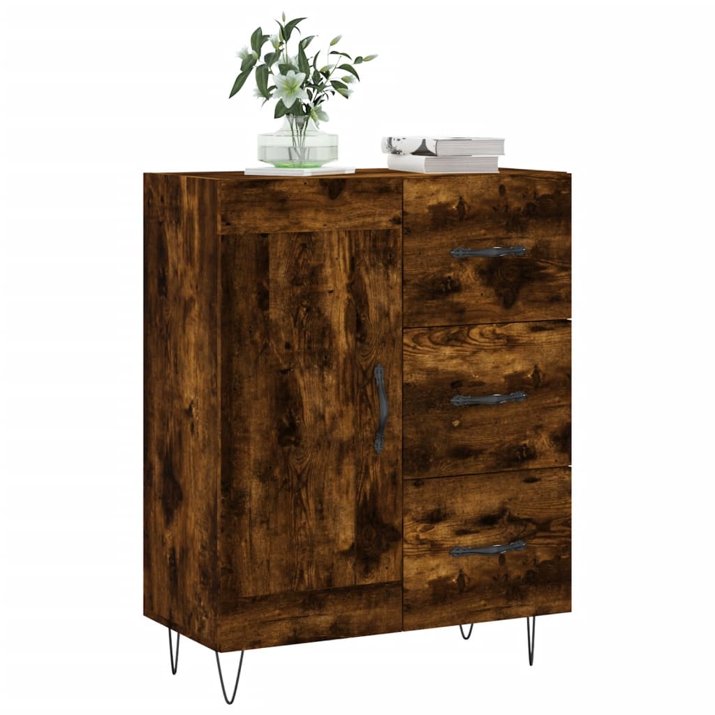 Dressoir 69,5x34x90 cm bewerkt hout gerookt eikenkleurig is nu te koop bij PeponiXL, paradijselijk wonen!