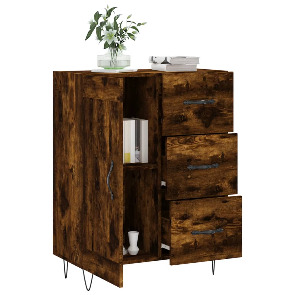 Dressoir 69,5x34x90 cm bewerkt hout gerookt eikenkleurig is nu te koop bij PeponiXL, paradijselijk wonen!