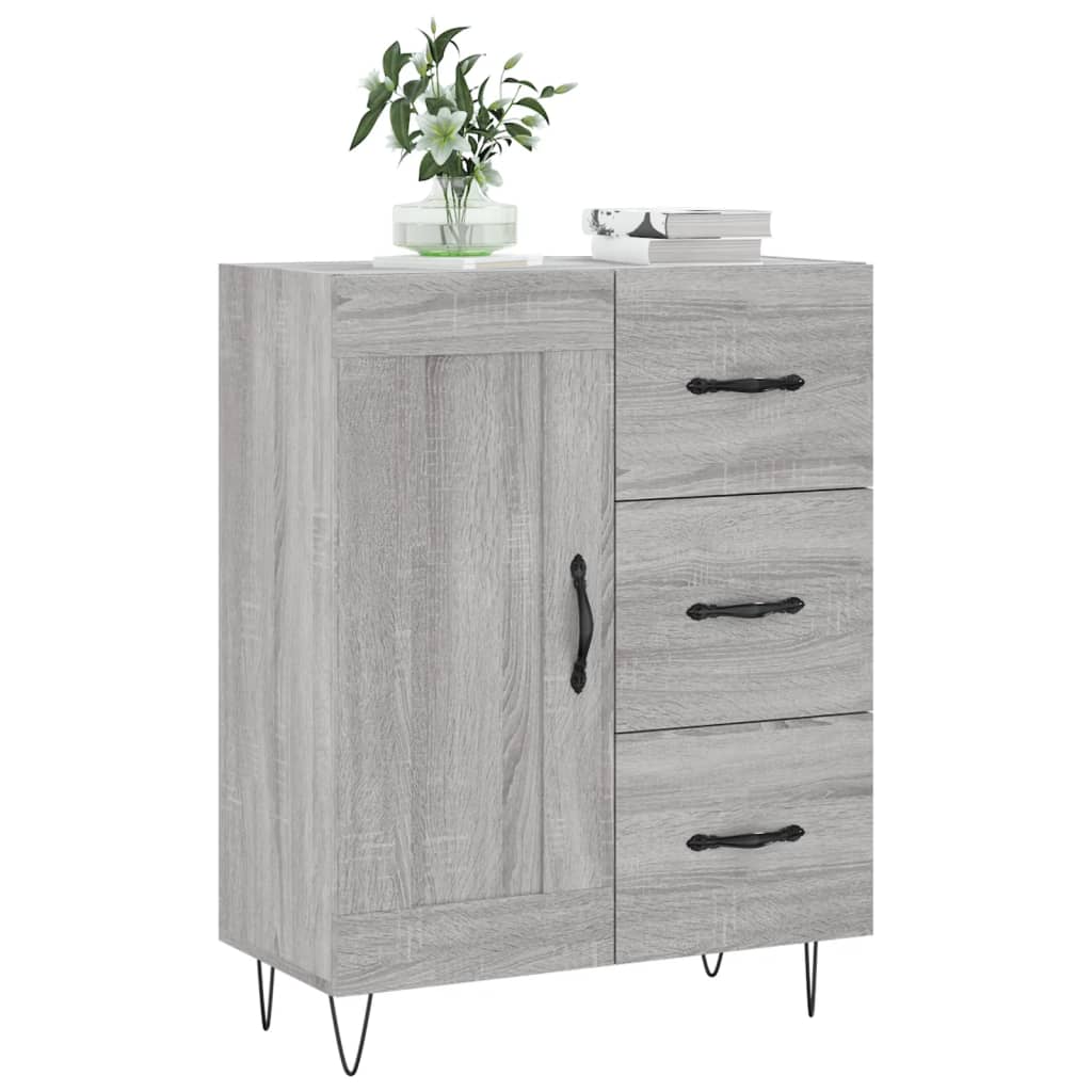 Dressoir 69,5x34x90 cm bewerkt hout grijs sonoma eikenkleurig is nu te koop bij PeponiXL, paradijselijk wonen!