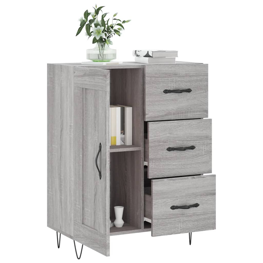Dressoir 69,5x34x90 cm bewerkt hout grijs sonoma eikenkleurig is nu te koop bij PeponiXL, paradijselijk wonen!