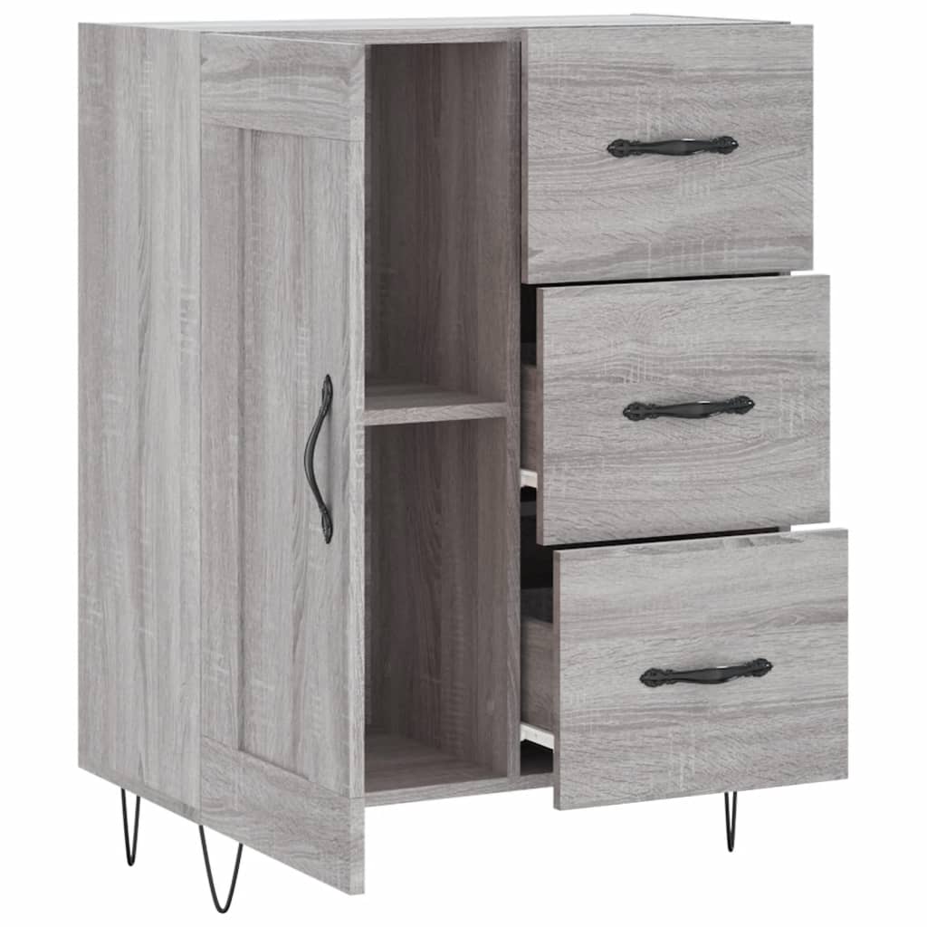 Dressoir 69,5x34x90 cm bewerkt hout grijs sonoma eikenkleurig is nu te koop bij PeponiXL, paradijselijk wonen!