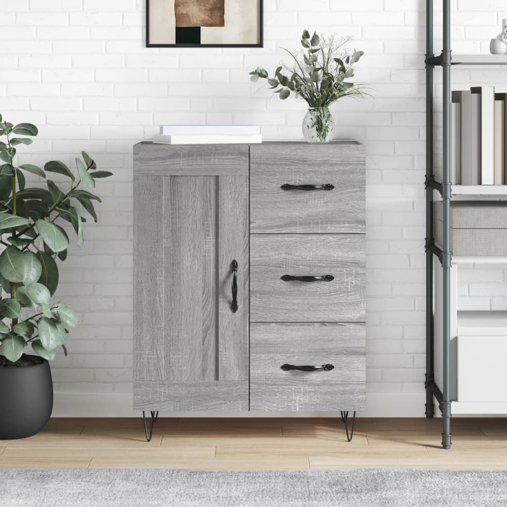 Dressoir 69,5x34x90 cm bewerkt hout grijs sonoma eikenkleurig is nu te koop bij PeponiXL, paradijselijk wonen!