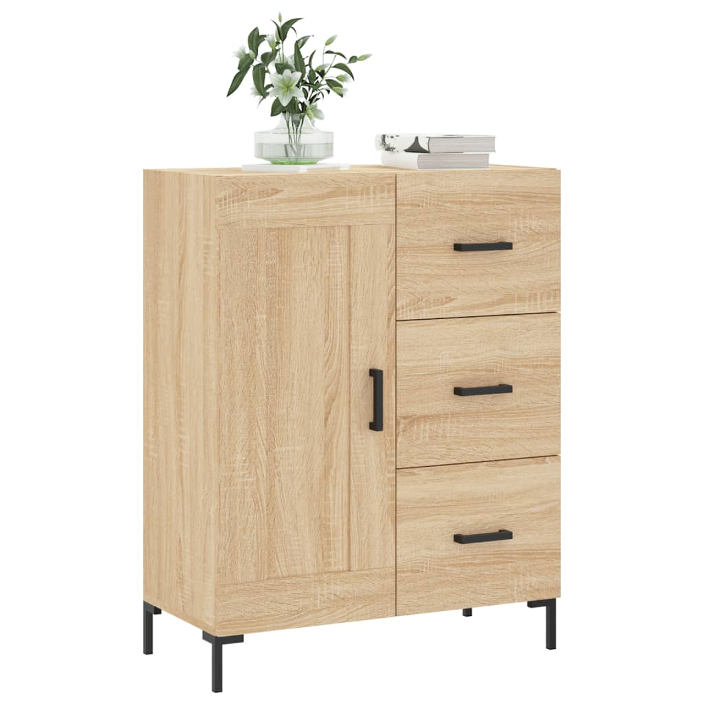Dressoir 69,5x34x90 cm bewerkt hout sonoma eikenkleurig is nu te koop bij PeponiXL, paradijselijk wonen!