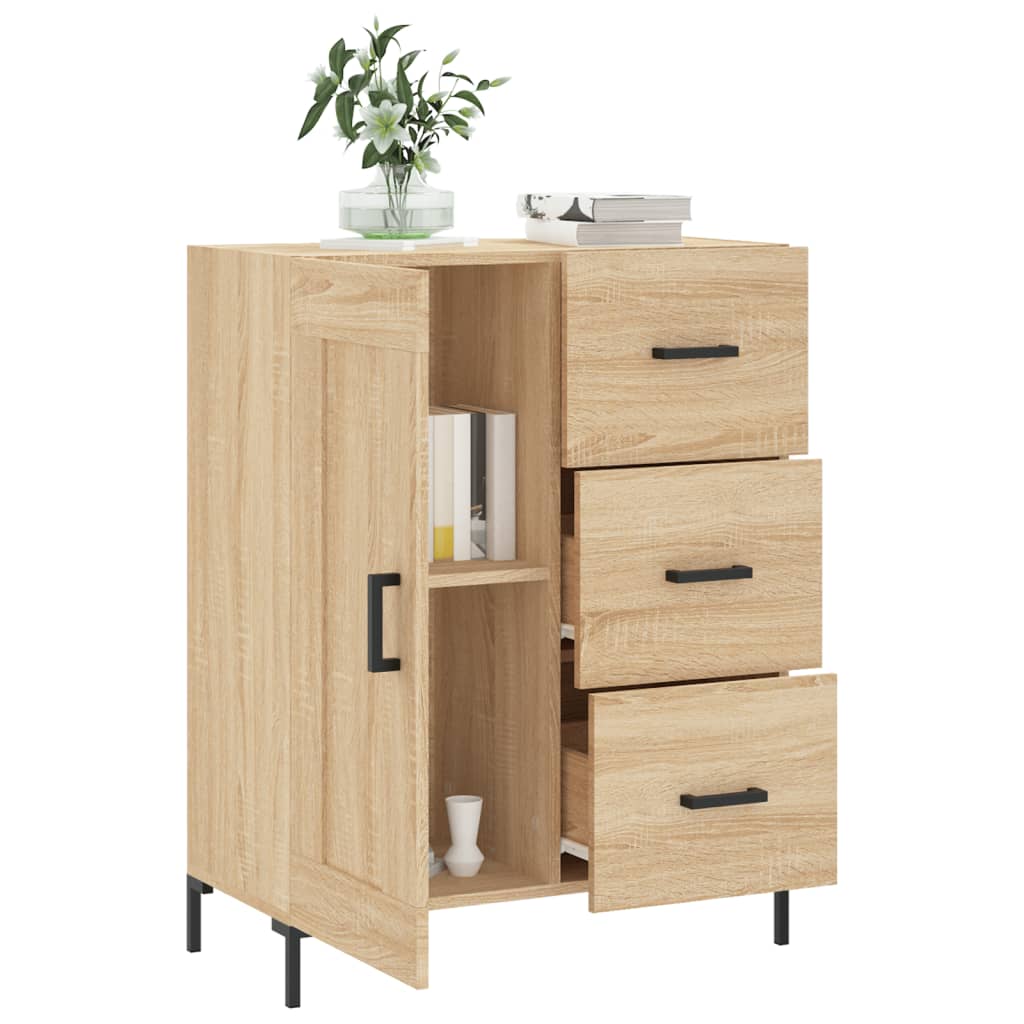 Dressoir 69,5x34x90 cm bewerkt hout sonoma eikenkleurig is nu te koop bij PeponiXL, paradijselijk wonen!