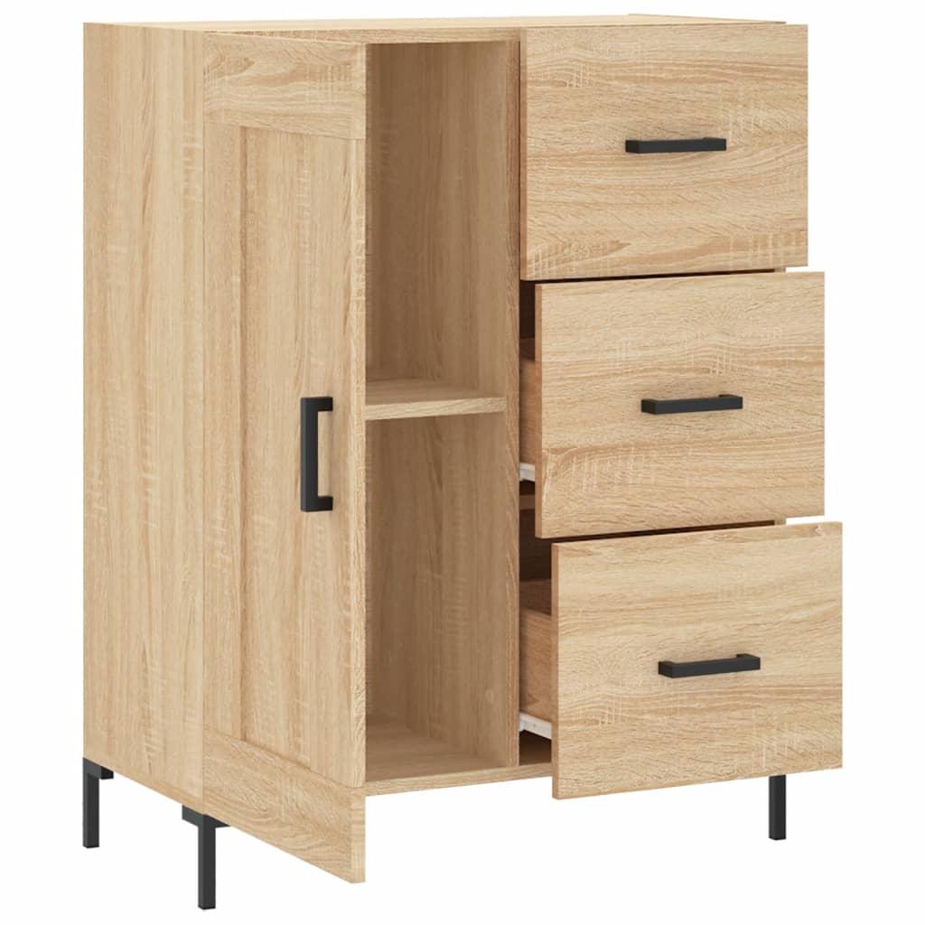 Dressoir 69,5x34x90 cm bewerkt hout sonoma eikenkleurig is nu te koop bij PeponiXL, paradijselijk wonen!