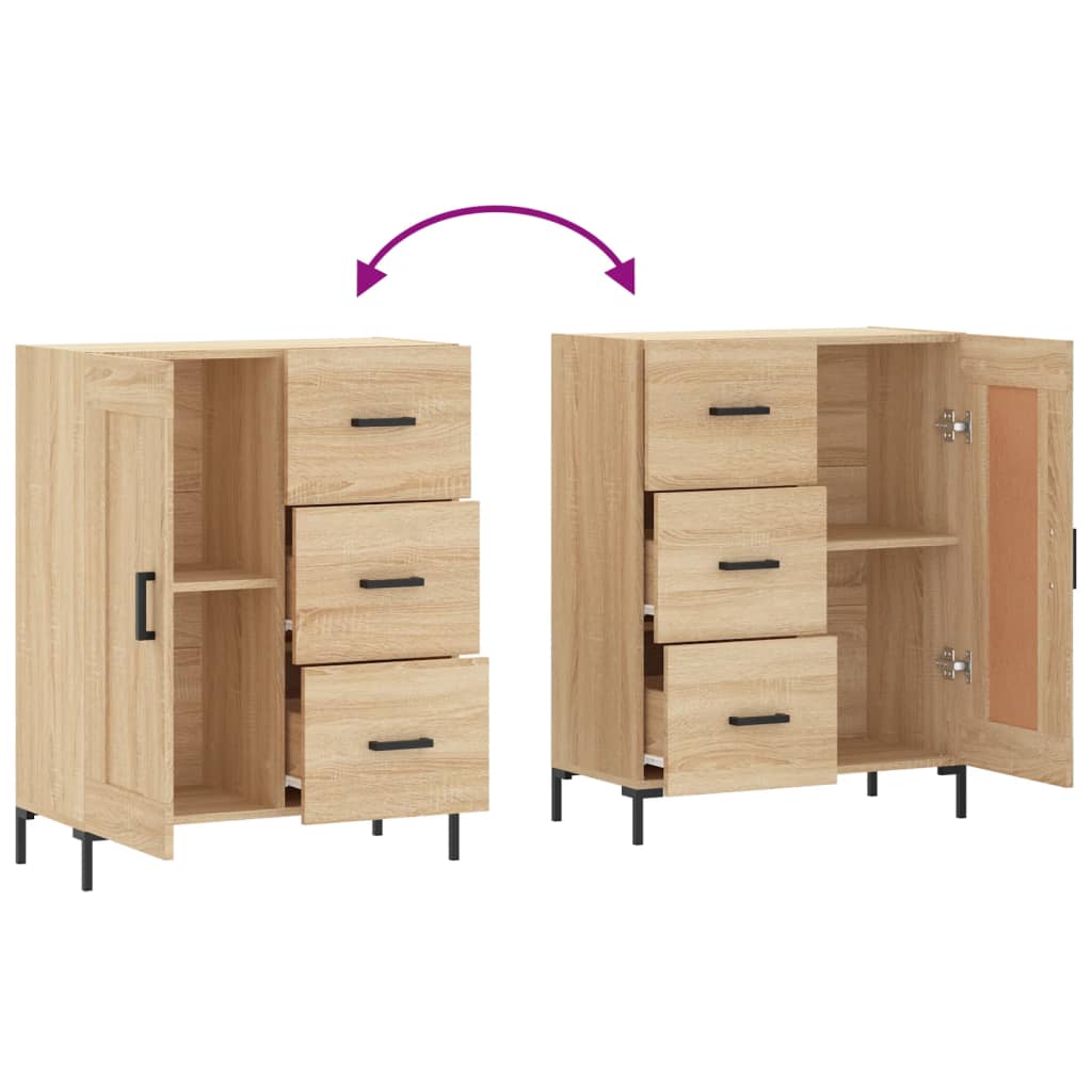 Dressoir 69,5x34x90 cm bewerkt hout sonoma eikenkleurig is nu te koop bij PeponiXL, paradijselijk wonen!
