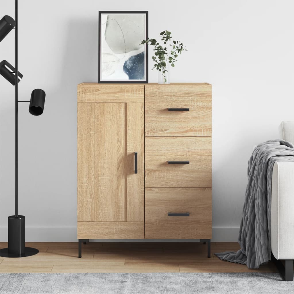 Dressoir 69,5x34x90 cm bewerkt hout sonoma eikenkleurig is nu te koop bij PeponiXL, paradijselijk wonen!