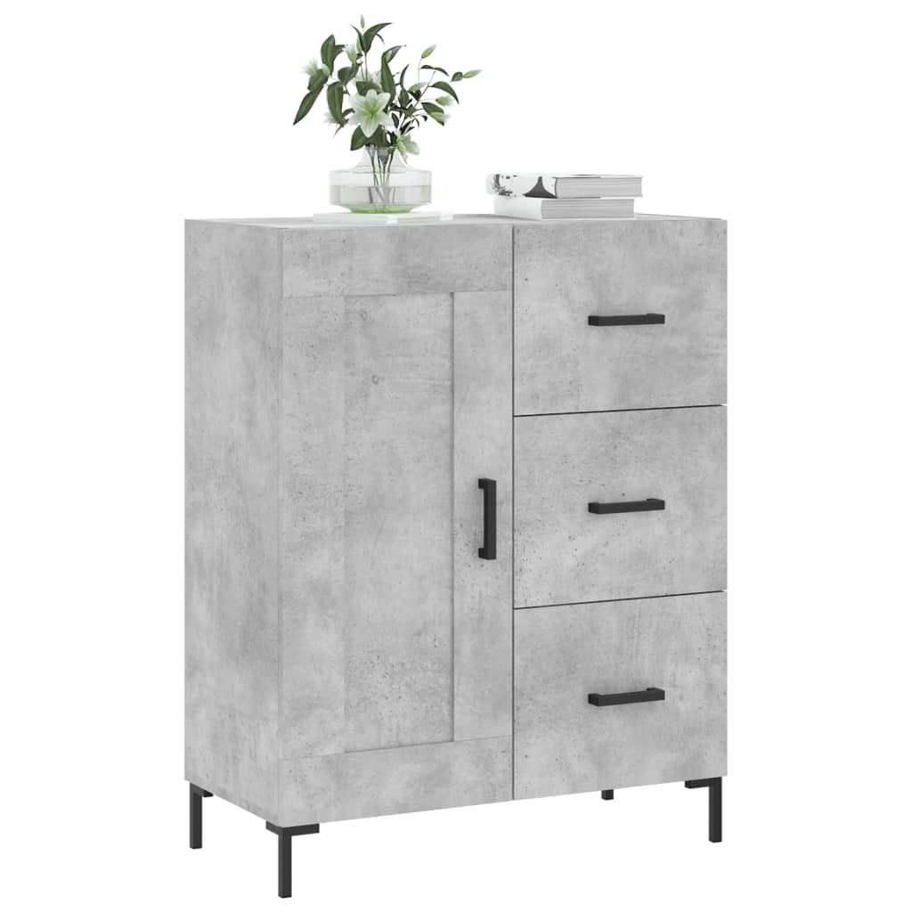 Dressoir 69,5x34x90 cm bewerkt hout betongrijs is nu te koop bij PeponiXL, paradijselijk wonen!