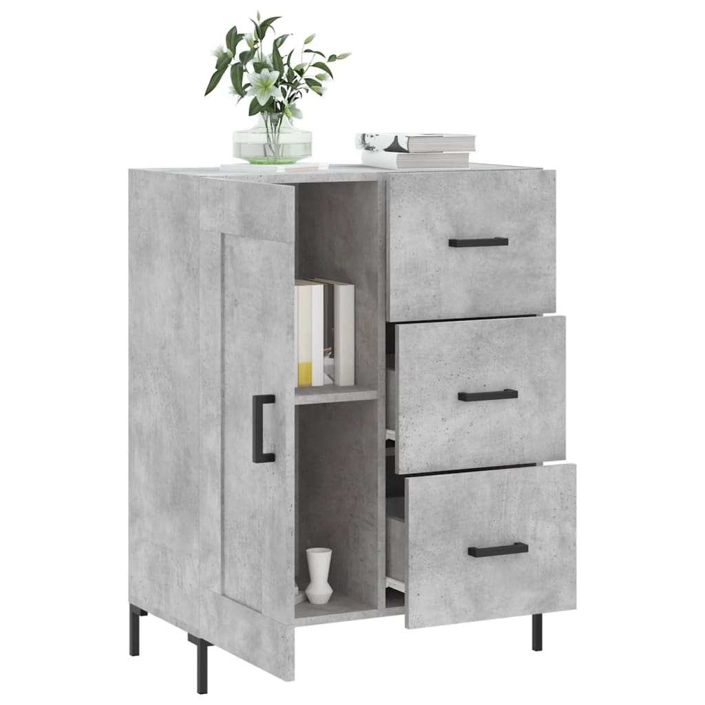 Dressoir 69,5x34x90 cm bewerkt hout betongrijs is nu te koop bij PeponiXL, paradijselijk wonen!