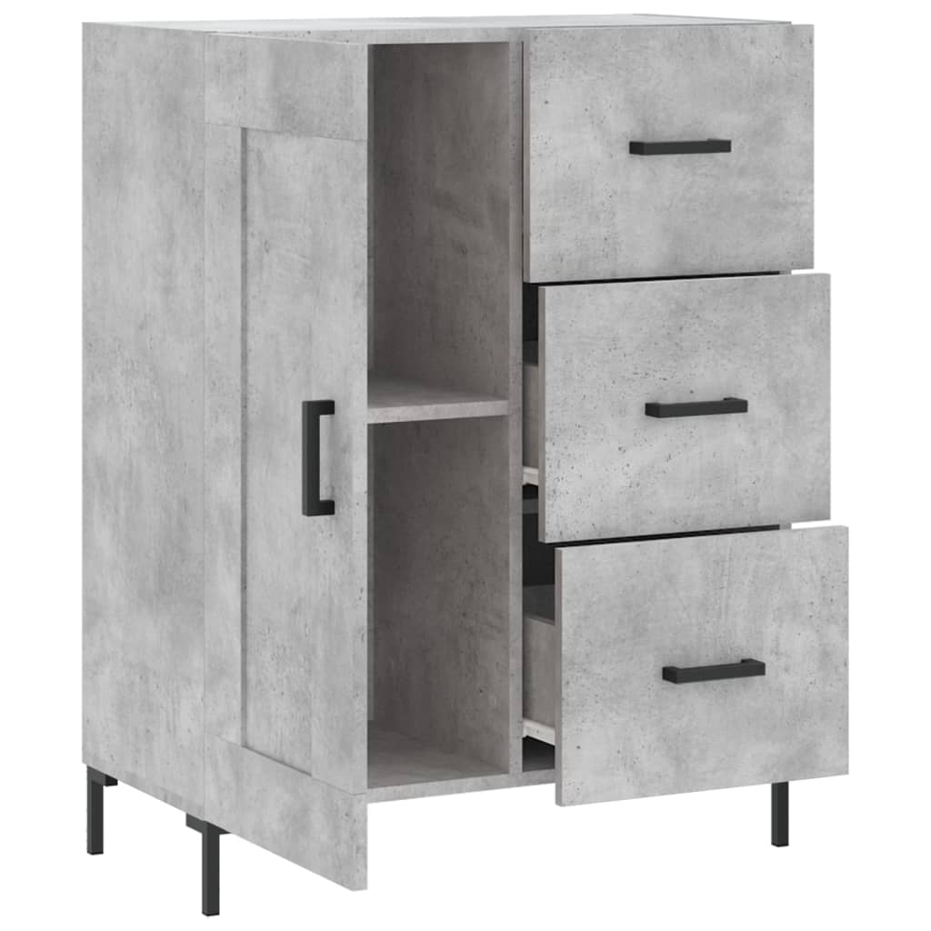 Dressoir 69,5x34x90 cm bewerkt hout betongrijs is nu te koop bij PeponiXL, paradijselijk wonen!