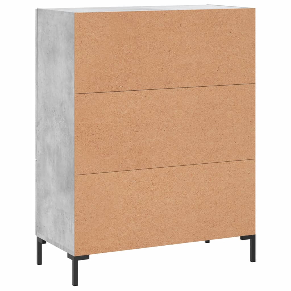 Dressoir 69,5x34x90 cm bewerkt hout betongrijs is nu te koop bij PeponiXL, paradijselijk wonen!