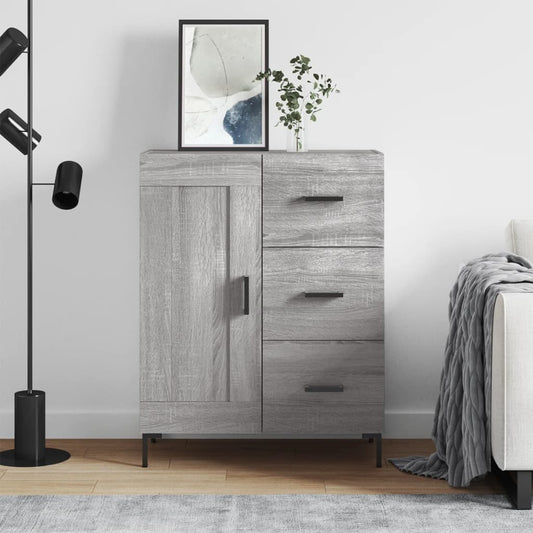 Dressoir 69,5x34x90 cm bewerkt hout grijs sonoma eikenkleurig is nu te koop bij PeponiXL, paradijselijk wonen!