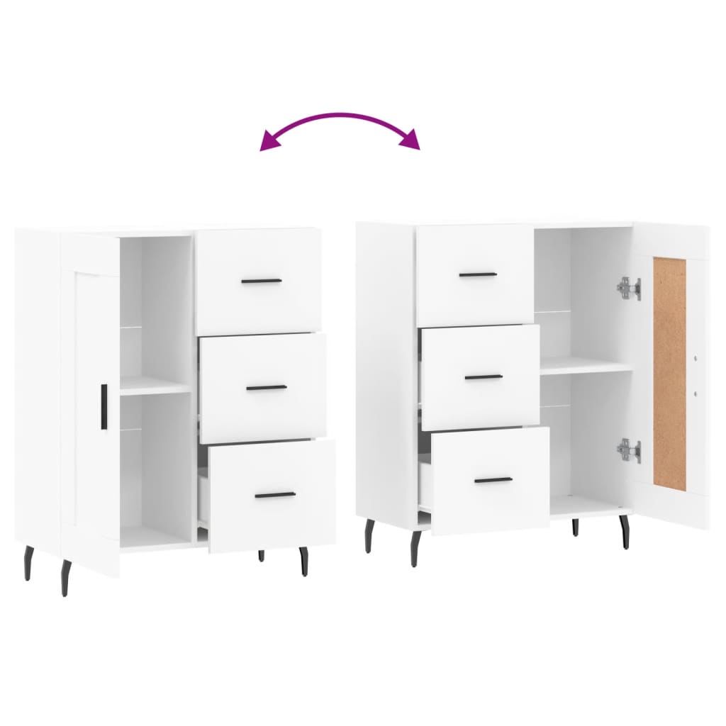 Dressoir 69,5x34x90 cm bewerkt hout wit is nu te koop bij PeponiXL, paradijselijk wonen!